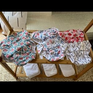Alva baby floral cloth diapers.